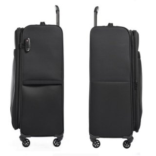 Epic Quantum (L) Black 89/104 л чемодан из полиэстера на 4 колесах черный