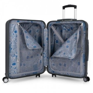Gabol Clever (L) Grey 100 л чемодан из пластика на 4 колесах серый