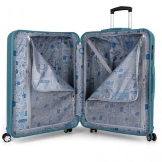 Gabol Clever (L) Turquoise 100 л чемодан из пластика на 4 колесах бирюзовый