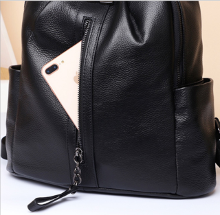 Городской женский рюкзак из натуральной кожи Olivia Leather Черный