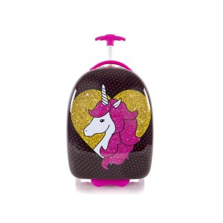 Heys FASHION/Unicorn Black Round 27 л детский пластиковый чемодан на 2 колесах черный