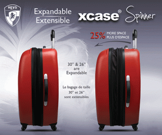 Heys xcase Spinner (M) Black 73 л чемодан из поликарбоната на 4 колесах черный