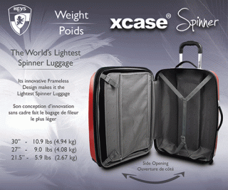 Heys xcase Spinner (S) Black 34 л чемодан из поликарбоната на 4 колесах черный