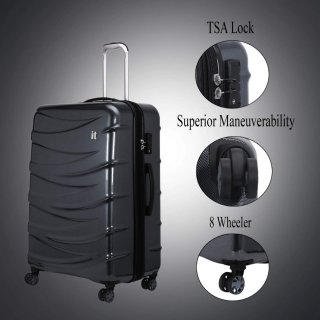 IT Luggage TIDAL 128/157 л чемодан из ABS пластика на 4 колесах серый
