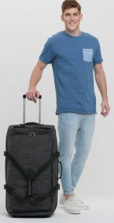 Kipling TEAGAN 91 л чемодан из нейлона на 2 колесах серый