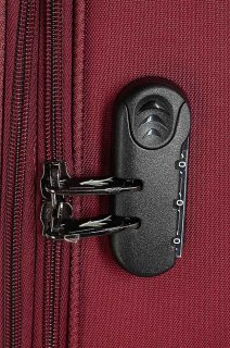 Комплект 4-х колісних валіз з тканини March Focus (S/M/XL) Burgundy