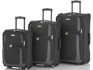 Комплект чемоданов на 2-х колесах Travelite Paklite Rocco, черный