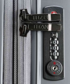 Комплект чемоданов на 4-х колесах Titan Cody, серебристый