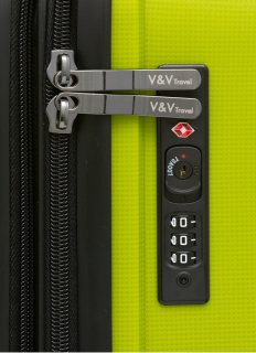 Комплект чемоданов V&V Travel Peace из полипропилена Зеленый
