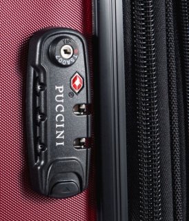 Комплект дорожных пластиковых чемоданов 4-х колесных PUCCINI, бордовый