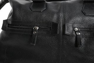 Шкіряна дорожня сумка 25 л Vip Collection 1604 Black Flotar