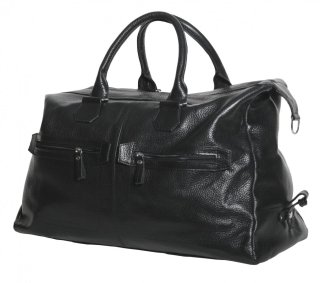 Шкіряна дорожня сумка 25 л Vip Collection 1604 Black Flotar
