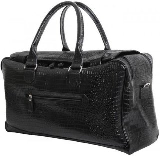 Шкіряна дорожня сумка 27 л Vip Collection 1605 Black Croco