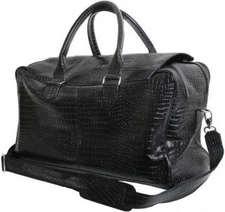 Шкіряна дорожня сумка 27 л Vip Collection 1605 Black Croco