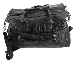 Шкіряна дорожня сумка 27 л Vip Collection 1605 Black Croco
