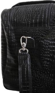 Шкіряна дорожня сумка 27 л Vip Collection 1605 Black Croco