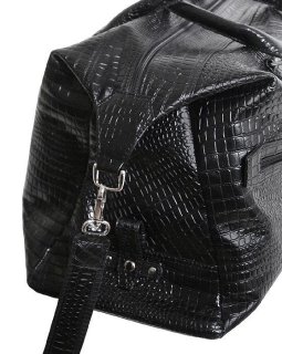 Шкіряна дорожня сумка 27 л Vip Collection 1605 Black Croco