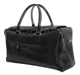 Шкіряна дорожня сумка 27 л Vip Collection 1605 Black Croco