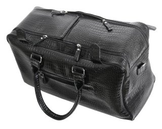 Шкіряна дорожня сумка 27 л Vip Collection 1605 Black Croco