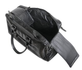 Шкіряна дорожня сумка 27 л Vip Collection 1605 Black Croco