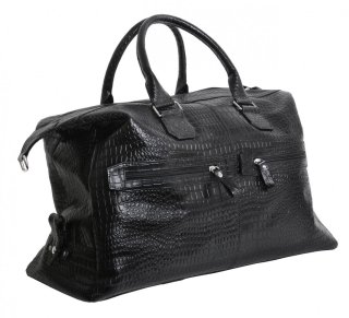 Шкіряна дорожня сумка 27 л Vip Collection 1605 Black Croco