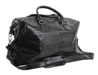 Шкіряна дорожня сумка 27 л Vip Collection 1605 Black Croco