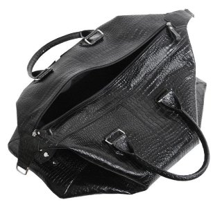 Шкіряна дорожня сумка 27 л Vip Collection 1605 Black Croco