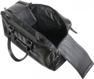 Шкіряна дорожня сумка 27 л Vip Collection 1605 Black Croco