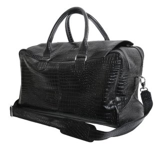 Шкіряна дорожня сумка 27 л Vip Collection 1605 Black Croco
