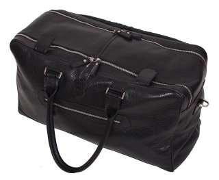 Шкіряна дорожня сумка 27 л Vip Collection 1605 Black Flotar