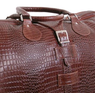 Шкіряна дорожня сумка 45 л Vip Collection 36490 Brown Croco