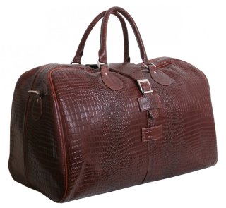 Шкіряна дорожня сумка 45 л Vip Collection 36490 Brown Croco