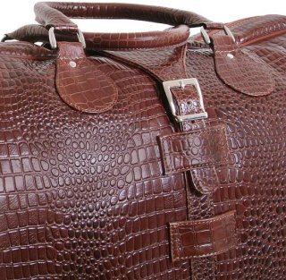 Шкіряна дорожня сумка 45 л Vip Collection 36490 Brown Croco