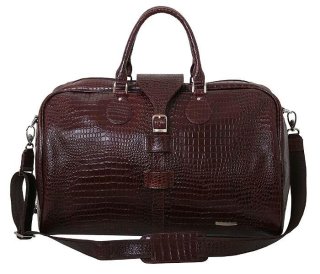 Шкіряна дорожня сумка 45 л Vip Collection 36490 Brown Croco