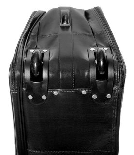 Кожаная дорожная сумка на 2-х колесах 32 л Vip Collection 5225 Black