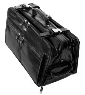 Кожаная дорожная сумка на 2-х колесах 32 л Vip Collection 5225 Black