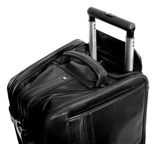 Кожаная дорожная сумка на 2-х колесах 32 л Vip Collection 5225 Black