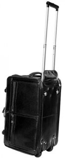 Кожаная дорожная сумка на 2-х колесах 32 л Vip Collection 5225 Black