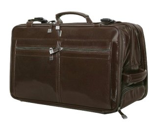 Кожаная дорожная сумка на 2-х колесах 32 л Vip Collection 5225 Brown
