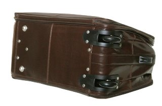 Кожаная дорожная сумка на 2-х колесах 32 л Vip Collection 5225 Brown