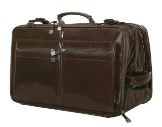 Кожаная дорожная сумка на 2-х колесах 32 л Vip Collection 5225 Brown