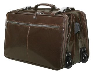 Кожаная дорожная сумка на 2-х колесах 32 л Vip Collection 5225 Brown