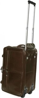 Кожаная дорожная сумка на 2-х колесах 32 л Vip Collection 5225 Brown