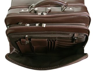 Кожаная дорожная сумка на 2-х колесах 36 л Vip Collection 47865 Brown