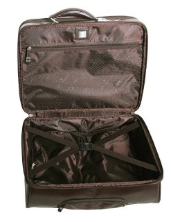 Кожаная дорожная сумка на 2-х колесах 36 л Vip Collection 47865 Brown