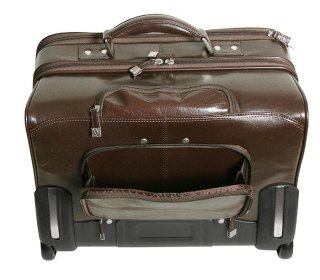 Кожаная дорожная сумка на 2-х колесах 36 л Vip Collection 47865 Brown