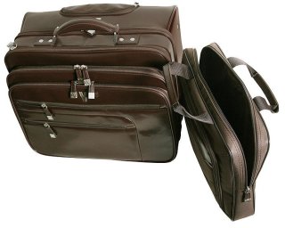 Кожаная дорожная сумка на 2-х колесах 36 л Vip Collection 47865 Brown