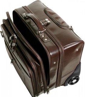 Кожаная дорожная сумка на 2-х колесах 36 л Vip Collection 47865 Brown