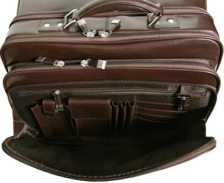 Кожаная дорожная сумка на 2-х колесах 36 л Vip Collection 47865 Brown