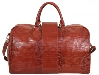Кожаная дорожная сумка саквояж 45 л VIP COLLECTION, коньячный